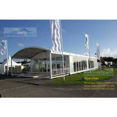 Outside curved roof marquee tent
