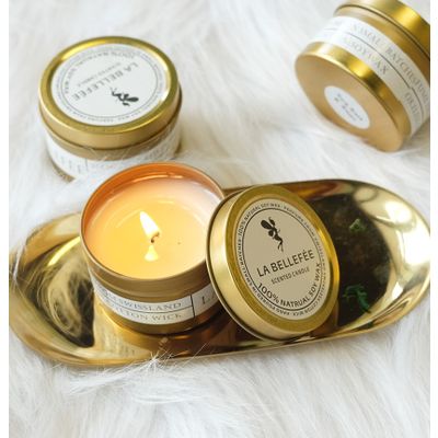Wholesale Golden Tin Soy Wax Private Label Scented Candle for home decor