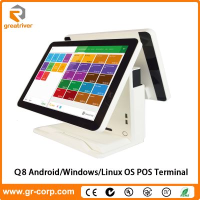GreatRiver Q8 15'' Android Full Flat Touch Screen POS System with Dual/Single Screen Option