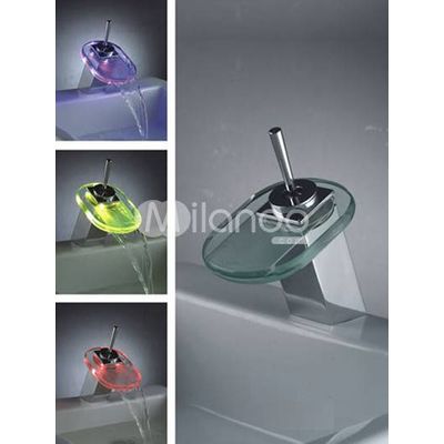 Battery Powered Color Changing Led Bathroom Sink Faucet