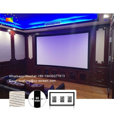 Home Cinema Factory Projector Screen 4K Woven Acoustically Transparent Fabric Fixed Frame Screens