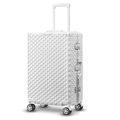 2022 wholesale PC + ABS silent universal wheel customs lock can be boarded aluminum frame luggage