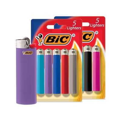 BIC Classic Lighter, Assorted Colors, 50-Count Tray, Up to 2x the Lights (Assortment of Colors May V
