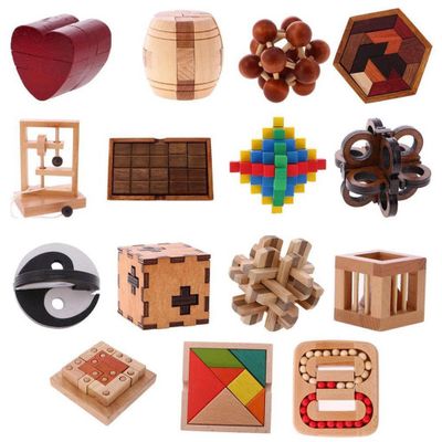 Wooden burr puzzle wooden toys