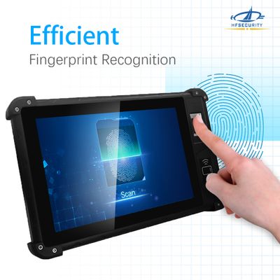 FP08 Android 9.0 Black Tablet NFC SIM Card With Mobile Fingerprint Handheld Device