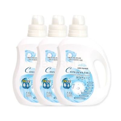 Consensus 3 times Concentrated Liquid Detergent, 1.0L Bottle, Made in Korea