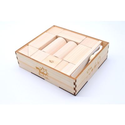 Wooden Handmade Toy Blocks Intellectual Training Education Made of NIKKO Cypress Made in Japan
