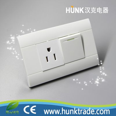 1 gang light switch and American type INTERRUPTOR + TOMACORRIENTE wall light switch socket