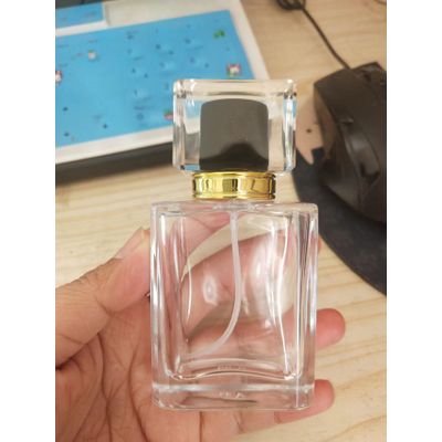 30ml/50ml transparent black square perfume glass bottle