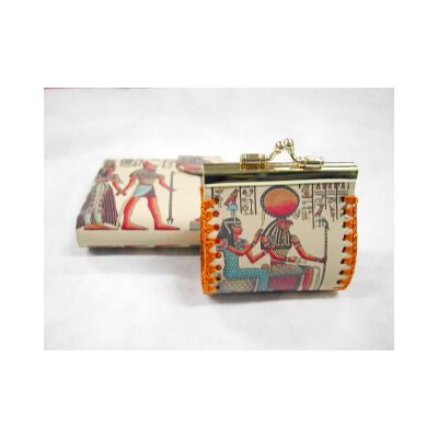 Egypt printed leather wallet
