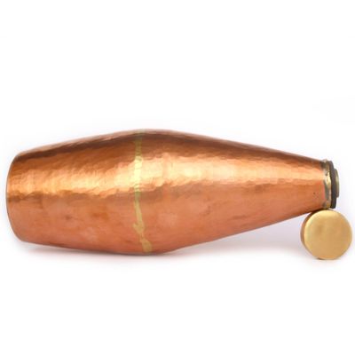 De Kulture Workstm Copper Bottle with Brass Pure Hand Hammered Nob 750. ML