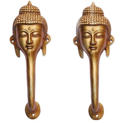 Buddha Face Antique Door Handle of Brass made Exporter by Aligarh