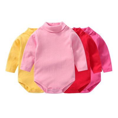 Hot sale baby clothes newborn long sleeve turtleneck bodysuits