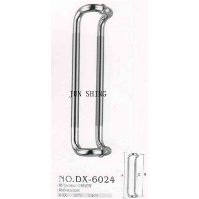 Stainless steel glass door pull double curved handle middle section sandblast dx-6024