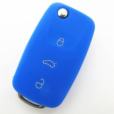 Volkswagen generic car key case with logo,3 buttons,completely natural silicone.