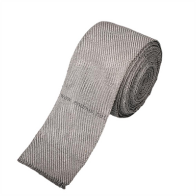 High Conductive High Temperature Resistance Softness 316L Stainless Steel Fiber Woven Tape Webbing