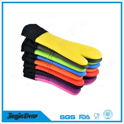 Silicone Oven Mitt - 1 Pair - Extra Long Oven Mitts with Quilted Liner for Extra Protection