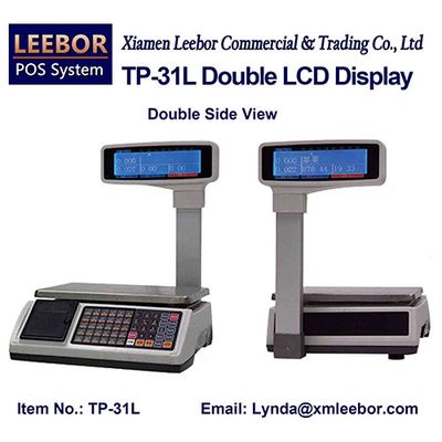 Supermarket Price Computing Scale, Cash Register Multi-language LCD Display Platform Weighing System