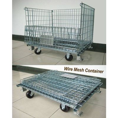 Folding Steel Cage Wire Mesh warehouse storage cage