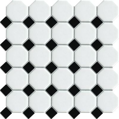 Octagonal White Ceramic mosaic
