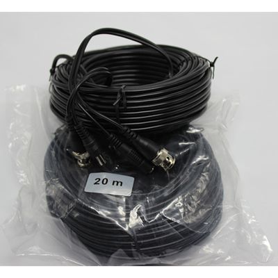 20M 2-in-1 BNC Video and Power DC Extension Cable for CCTV Security Camera Home Surveillance