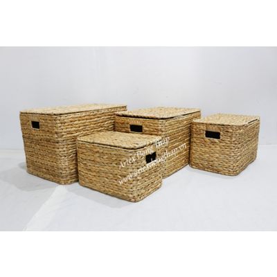 Water hyacinth dirty cloth laundry basket for hotel - SD7931A-4NA