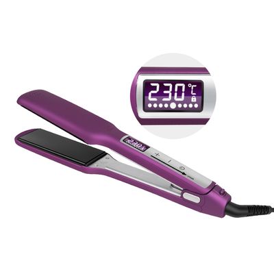 Professional Flat Iron Wide Titanium Plates Touch Screen LCD Display Hair Straightener
