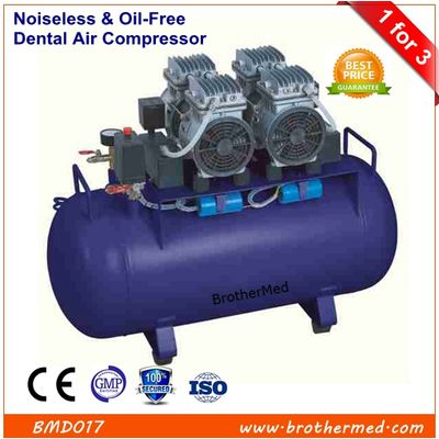 Noiseless & Oil-Free Dental Air Compressor 1 for 3