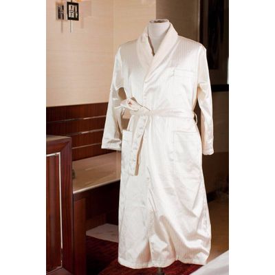 White silk hotel unisex bathrobe