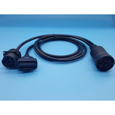 Deutsch 9-Pin J1939 Male to Female and OBD2 Female Split Y Cable, J1708 to OBD2 Adapter