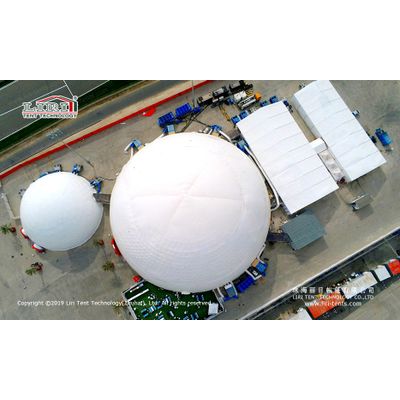 Outdoor Geodesic Dome Tents for events with Whie PVC roof Cover