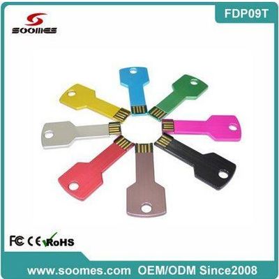 Best-seller various colors Metal key shape usb pen drive usb key