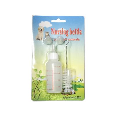 PE 50cc baby pet dog cat animal puppy milk water nursing bottle waterer feeder kit with extra nipple