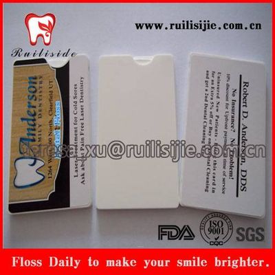Promotional Dental Gifts Products Card Shape Dental Floss Printing Private Label