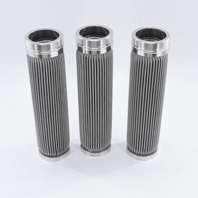 100 Mesh Thread Connection Stainless steel Pleated Suction Industrial hydraulic oil filter element
