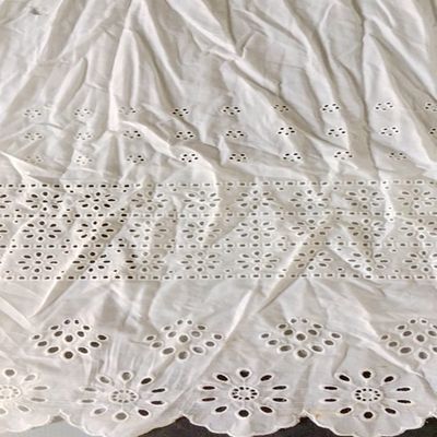 voile white cotton crochet lace embroidered fabric