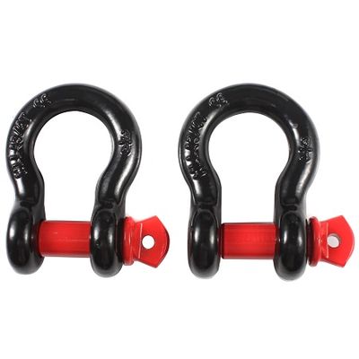 ALL-TOP Shackles 3/4" (2 Pack) D Ring Shackle - Black Powder Coated Heavy Duty Shackles