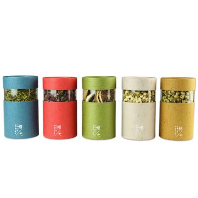 food grade cylinder packing tea spices paper cardboard tube with clear window