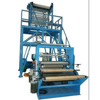 Double cutting and double winding film blowing machine