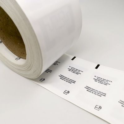 Variable Qrcode and Logo Printing Passive Rain Fabric RFID UHF Care Label for Apparel Management