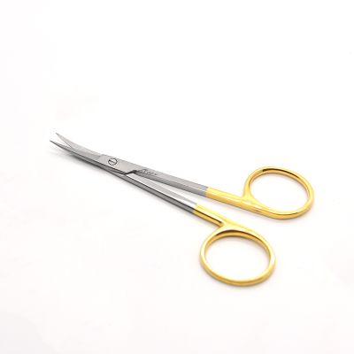 Surgical Instruments Sharp Tip 10cm Gold Handle Straight Curved Best Iris Scissors