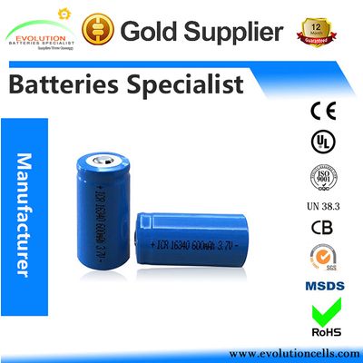 A Grade Quality Guaranteed ICR Li-ion 16340 600mAh 3.7V Battery Manufacturer
