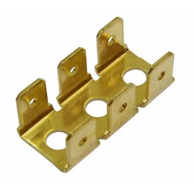 OEM China CNC Bending Services Stainless Steel Tollers Bracket Gold Plated Brass Stamping Parts