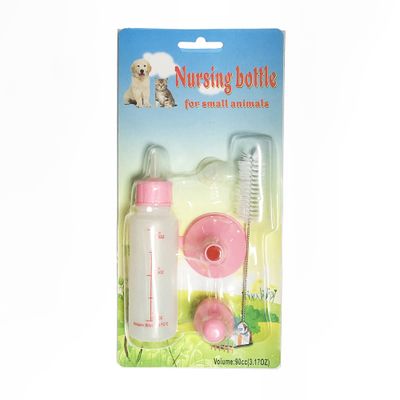 PE 90cc baby pet dog cat animal puppy milk water nursing bottle waterer feeder kit with extra nipple