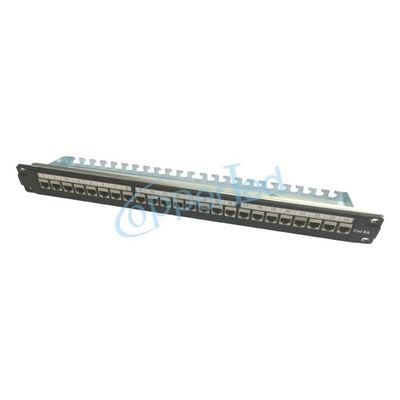 RoHS Compliant Cat.6A Shielded Modular Patch Panel 24Port with back bar