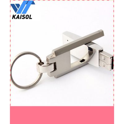 High quality metal USB flash drives 32GB 64GB 128GB pendrive with keyring business promotional gifts