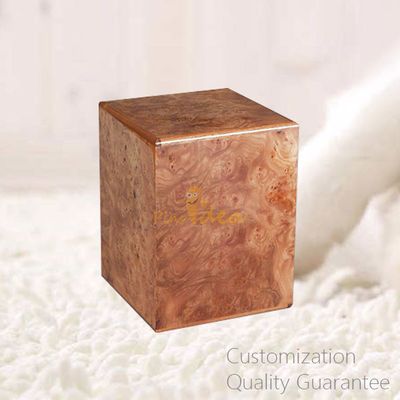 Luxury Good Quality Burlwood Traditional Pet Loss Supplies Cremation Ashes Holder Urn Box
