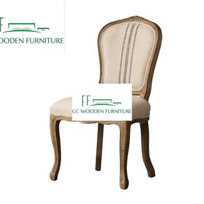 Furniture Antique Upholstered Recycled Wood French Style Armchair for Dining Room dining chairs