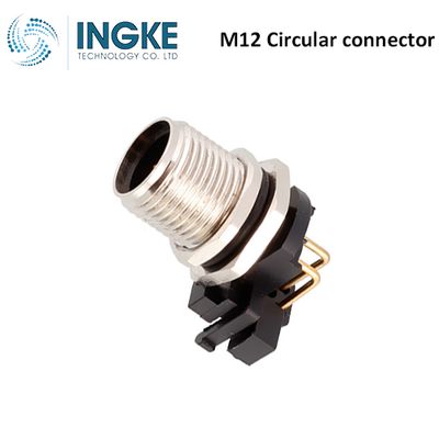 4-2172070-2 M12 Circular Connector Receptacle 5 Position Male Pins Panel Mount Waterproof IP68 A-Cod