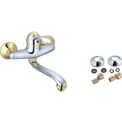 Bathtub Faucet with 1.5m Stainless Steel Single Lock and Plastic Bracket